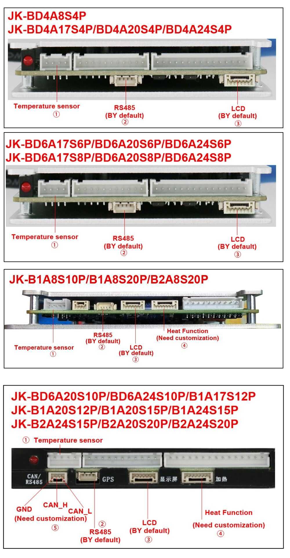 Jikong Smart BMS 4S-8S-20S 40/80/100A LiFePo4\Li-ion\LTO