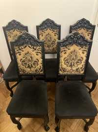 Ponad 100 letnie krzesła drewniane 5 sztuk komplet oryginalne czarne