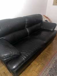 Sofa preto em  pele