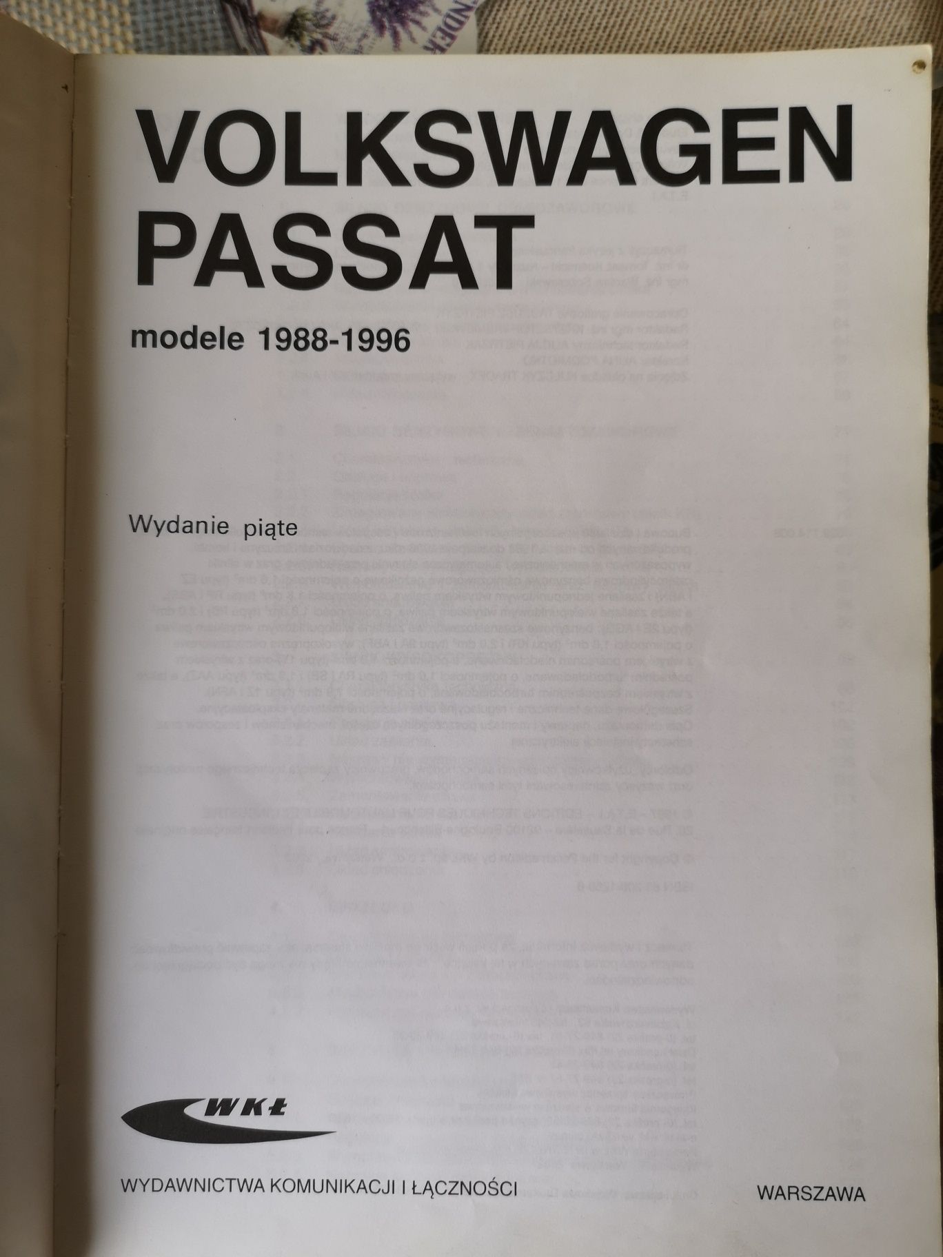 Książka obsługi i naprawy VW Passat
