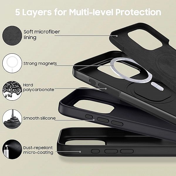 Tech-Protect Silicone Magsafe Iphone 16 Pro Max Matte Black