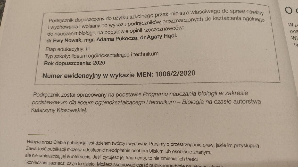 Podręcznik do biologii klasa 2 liceum