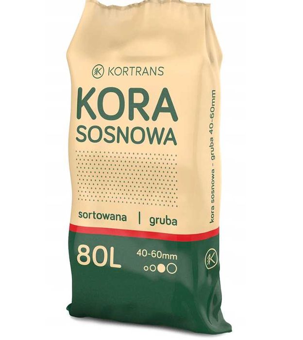 KORA SOSNOWA ZRĘBKI kolorowe zrębka RÓŻNE grubości -frakcje; 50L , 80L
