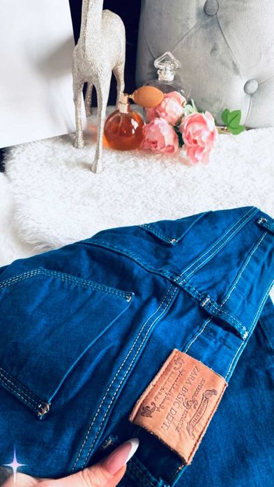 ZARA Klasyczny zestaw kremowy sweterek + jeansy styl Basic Roz. 36(S)