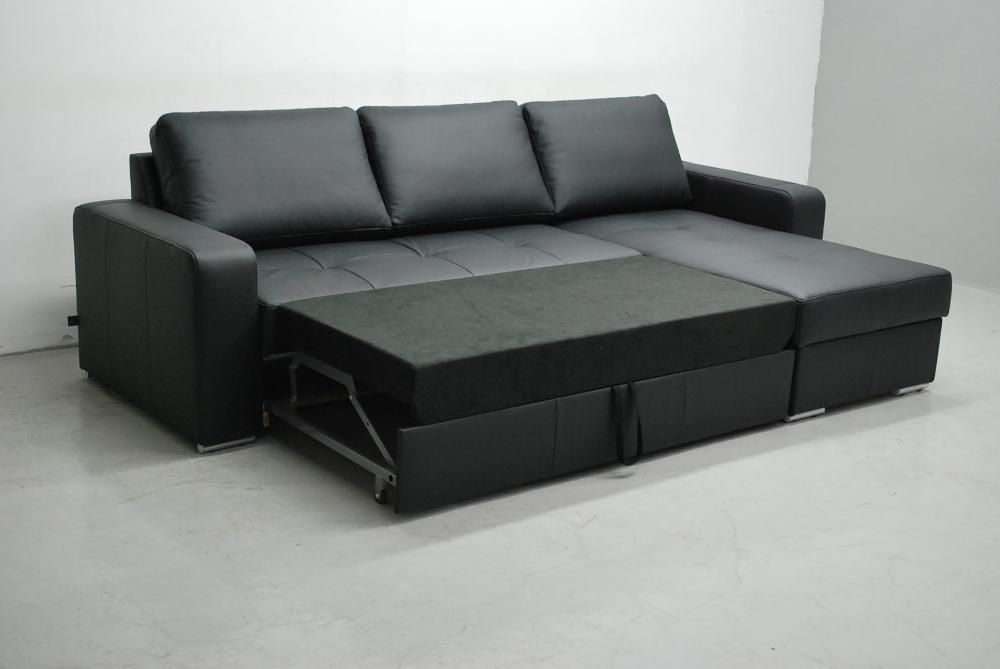 LJS skóra naturalna narożnik spanie pojemnik czarny sofa kanapa rogówk