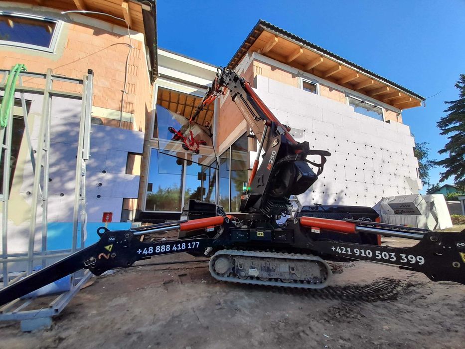 Mini Żuraw, BG LIFT M250, Dźwig, Pająk, Montaż - wynajem z operatorem.