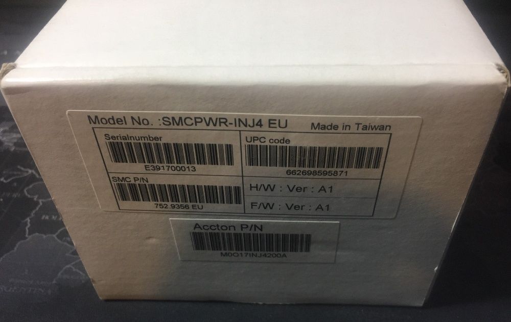 SMC – Smcpwr-INJ4 Power over Ethernet Injector - NOVO