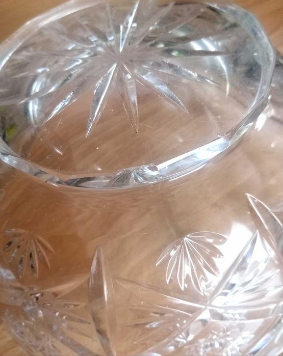 kryształ misa waza okrągła PRL  10 x 22