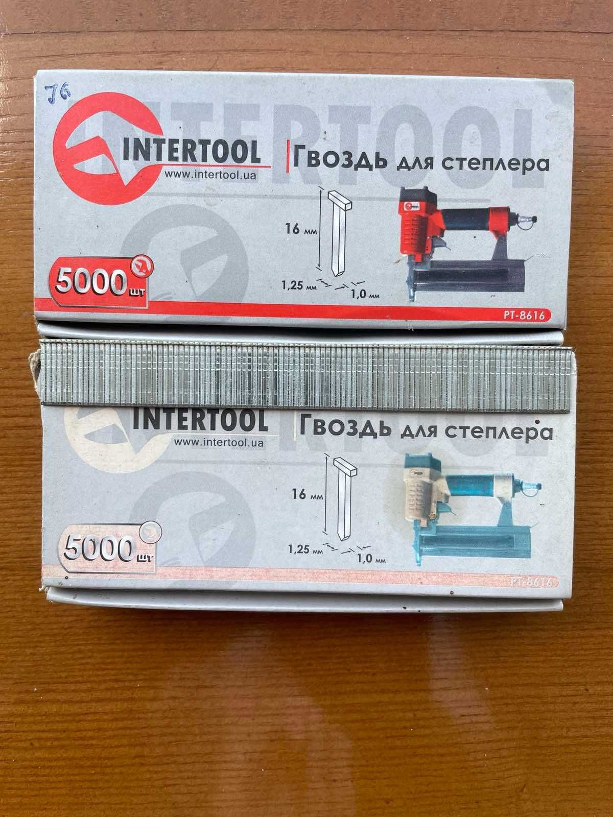 Цвяхи під степлер пневматический  16 мм INTERTOOL PT-1603
