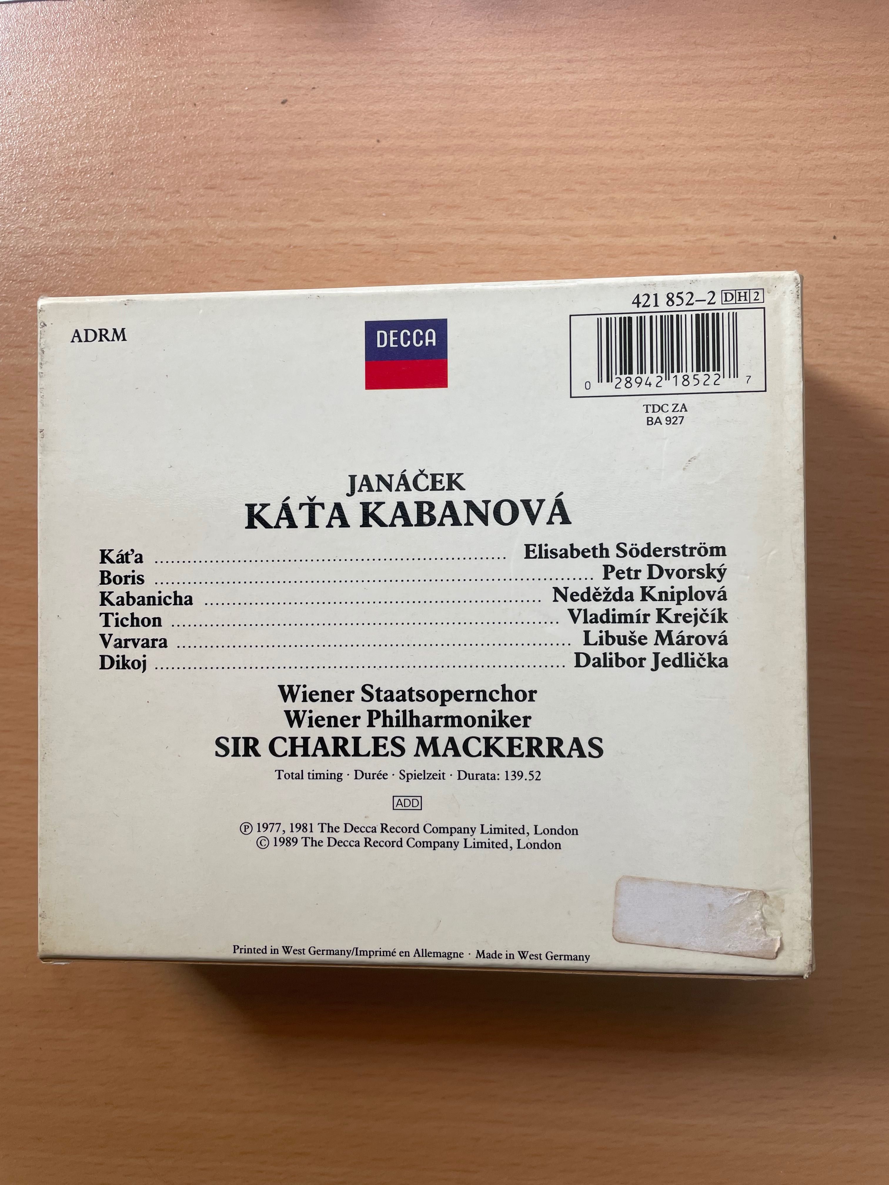 CD duplo Leoš Janáček: Káťa Kabanová