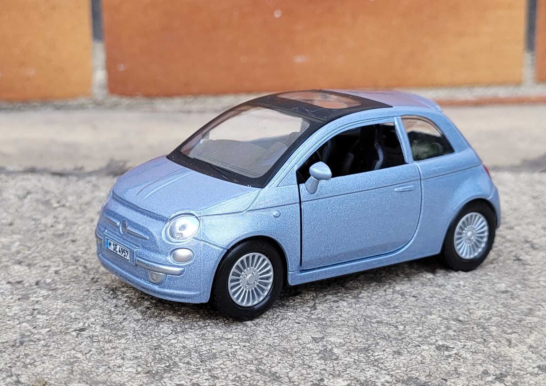 Błękitna pięćsetka Kolekcja modeli Fiat 500 Unikat 1:34