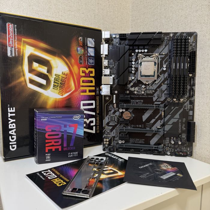 Комплект i7 8700K 4.7Ghz, Z370 Gigabyte материнська плата, процесор