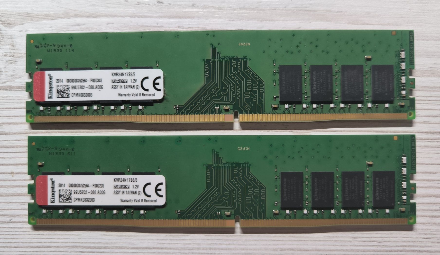 Оперативна пам'ять Kingston DDR4 16 Gb (8+8) 2400 МГц KVR24N17S8/8