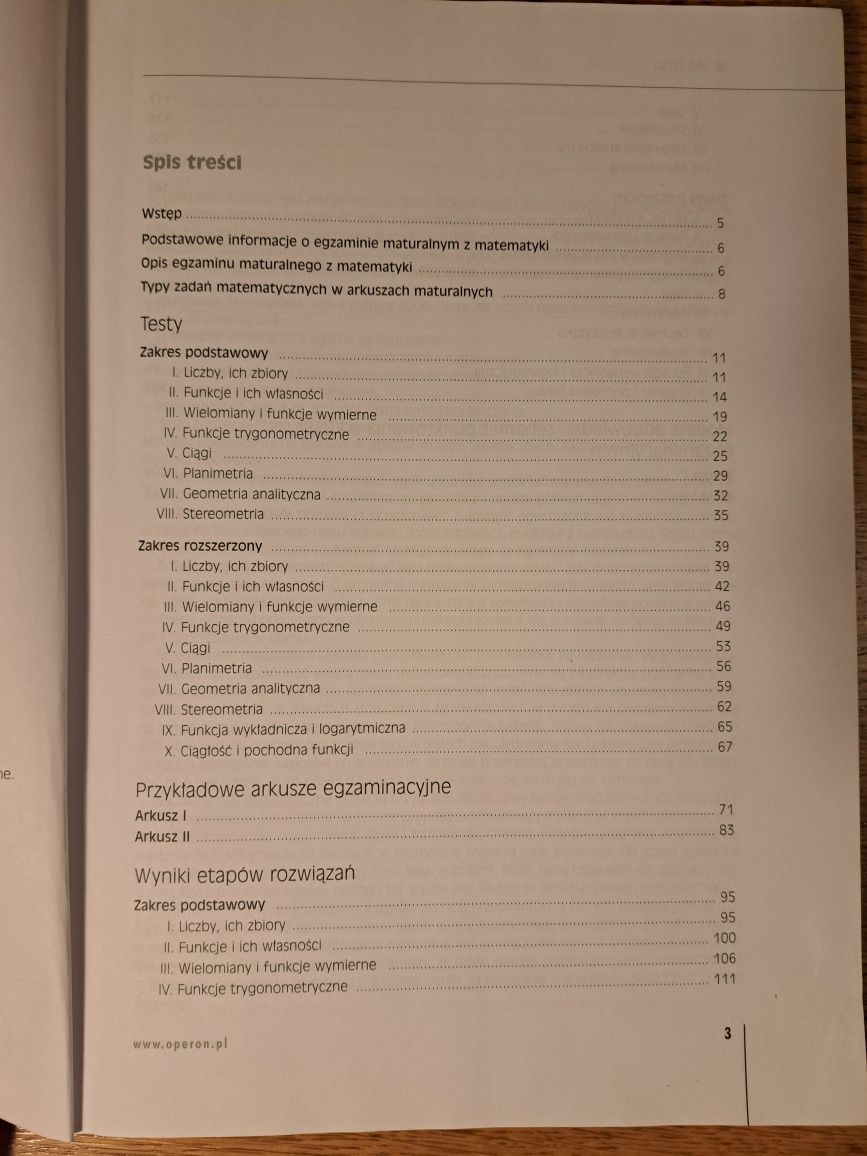 Matematyka Matura 2006 - Operon