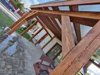 Zadaszenie przyścienne drewniane wiata pergola