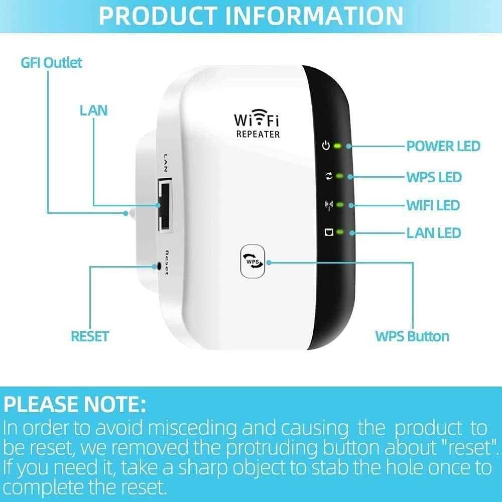 Aigital Wzmacniacz WiFi LAN Repeater 300Mb/s PC 2.4Ghz Wired AP WPS