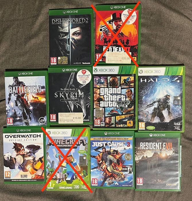 Игры для XBox One/XBox 360 на английском 8 штук сразу или поштучно