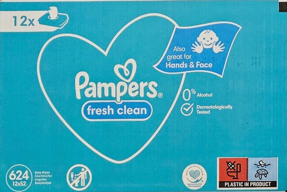 2 x kartony pampers chusteczek fresh clean