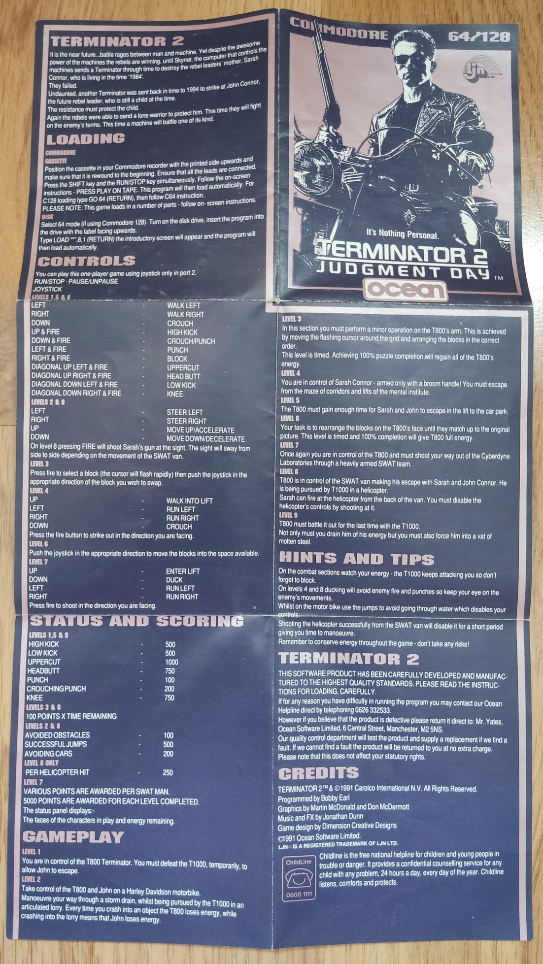 Terminator 2 Judgment Day Commodore 64/128