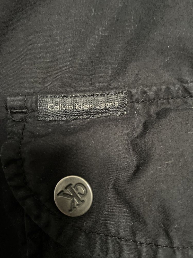 Calvin Klein Jeans kurtka lekka czarna L ramoneska bomberka