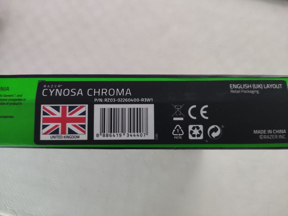 Teclado RAZER Cynosa Chroma, individual light Keys.
