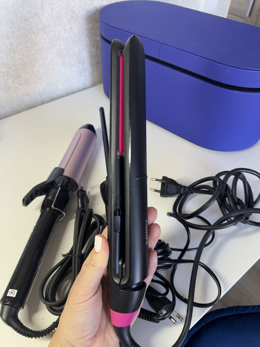 Набір приладів для укладки волосся: плойка Babyliss, Philips, стайлер