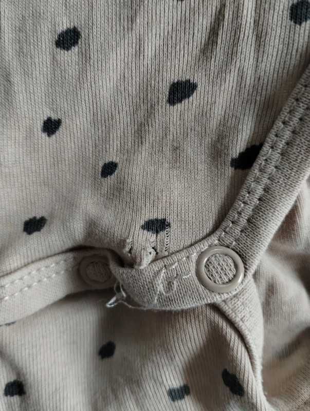 Body H&M cappuccino w czarne kropki r.80 (9-12 m)wzorzyste jasnobeżowy