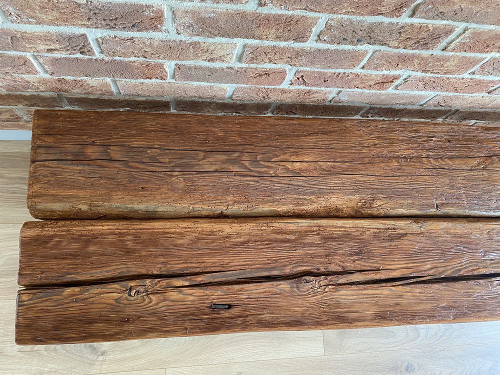 Stolik vintage RTV z litego drewna loft industrialny.