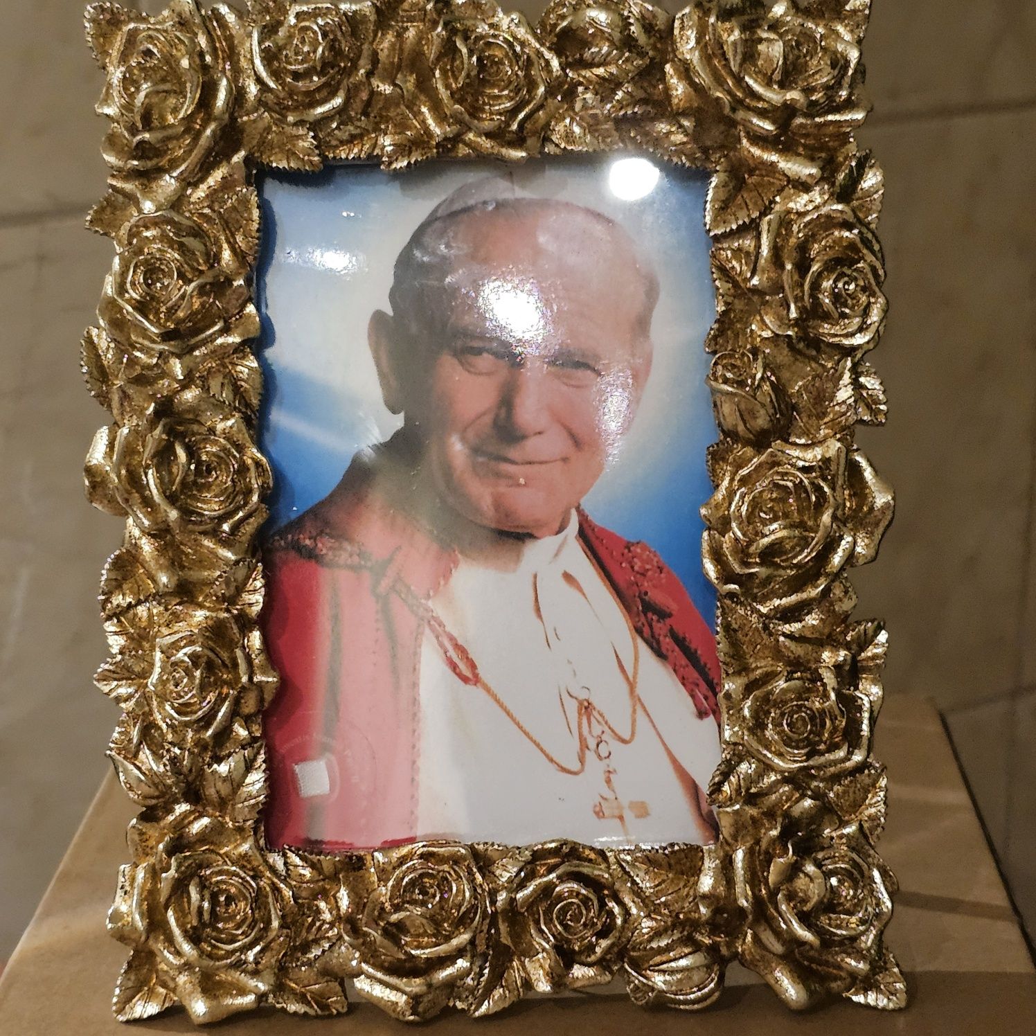 Jan Paweł II relikwia przepiękna ramka
