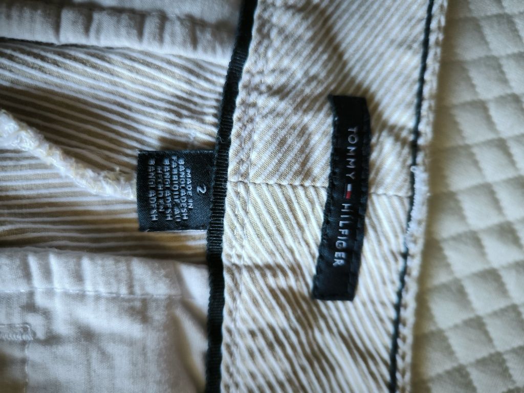 Tommy Hilfiger szorty damskie XXXS beż krem chino sztruks lato