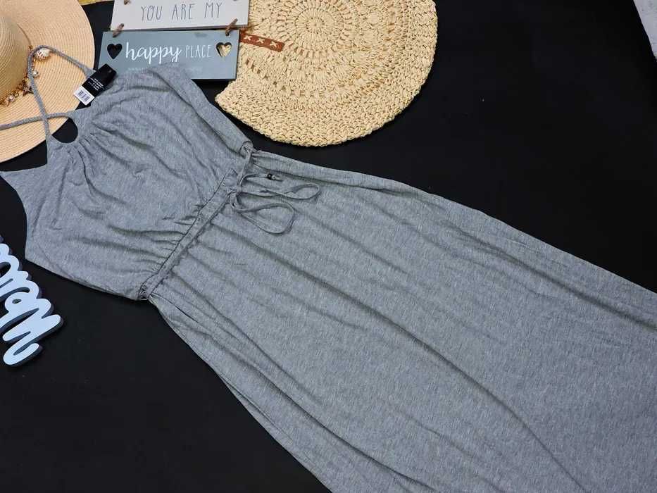 Esmara Nowa długa szara sukienka ramiączka 40/42