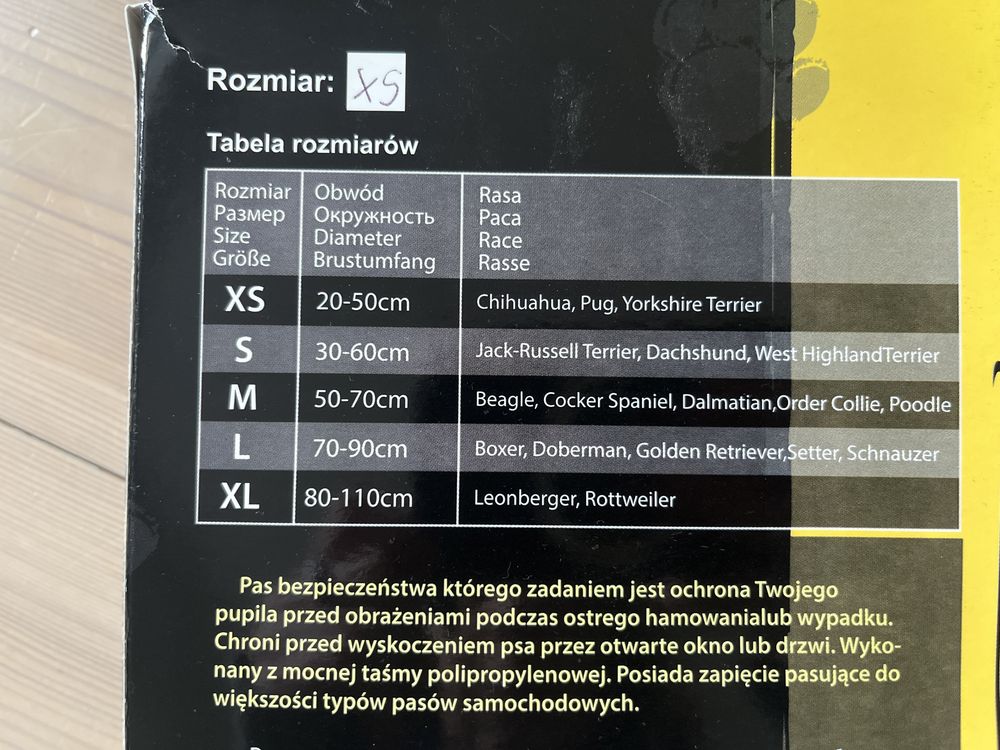 Pas bezpieczeństwa dla psa