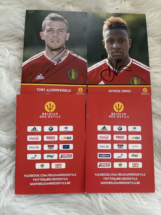 Reprezentacja Belgii autografy na fan kartach
