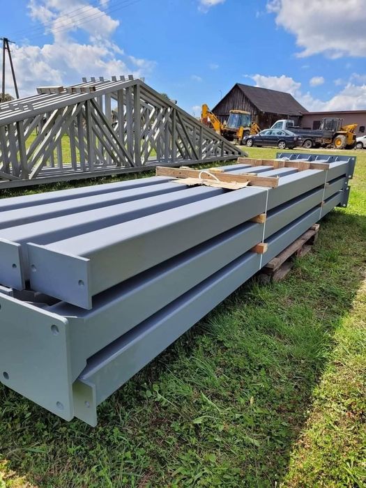 Konstrukcja stalowa hali wiaty obory garażu warsztatu 8x12 m