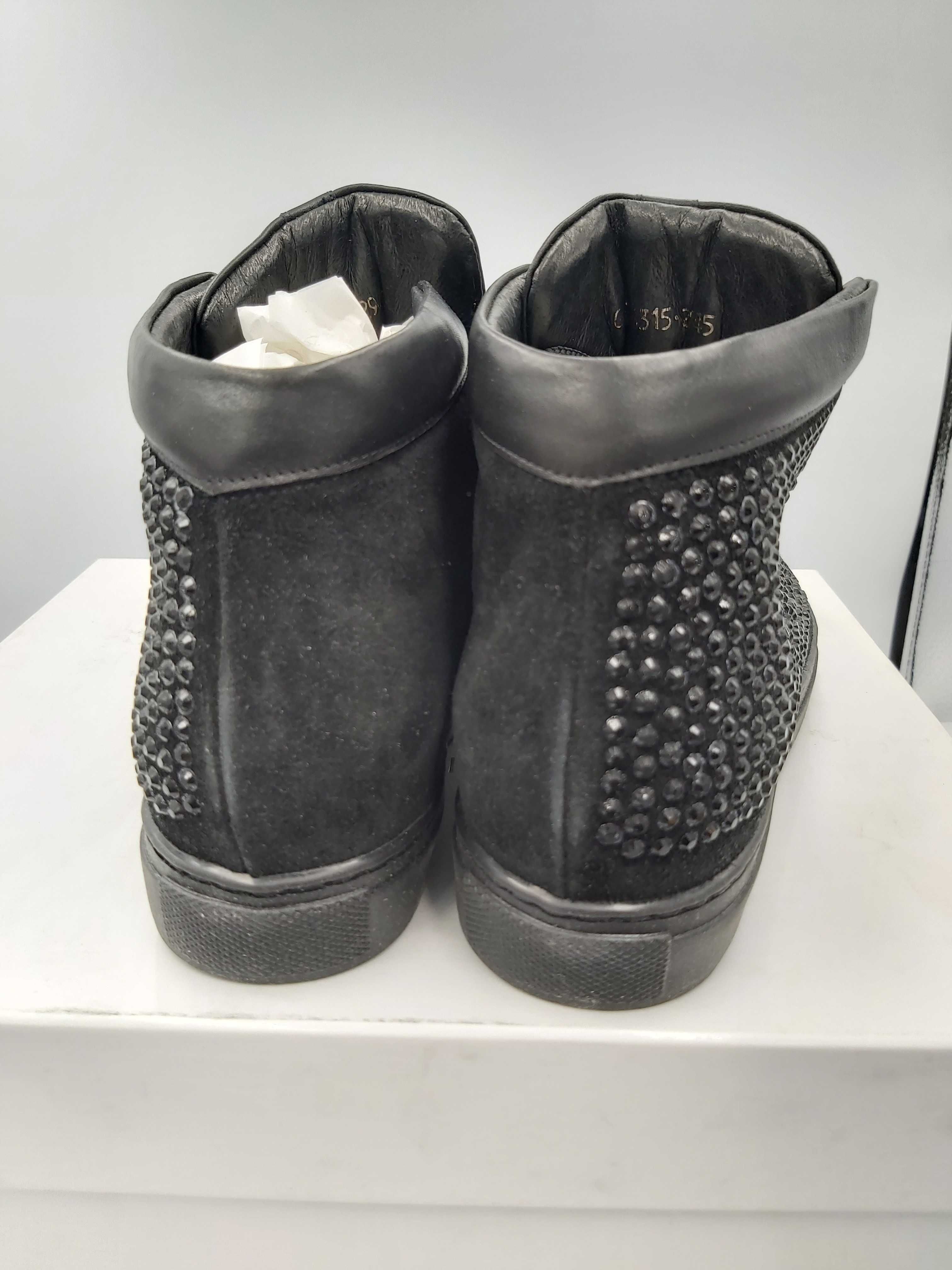 Buty skórzane botki EVA MINGE dżety sneakersy rozmiar 38