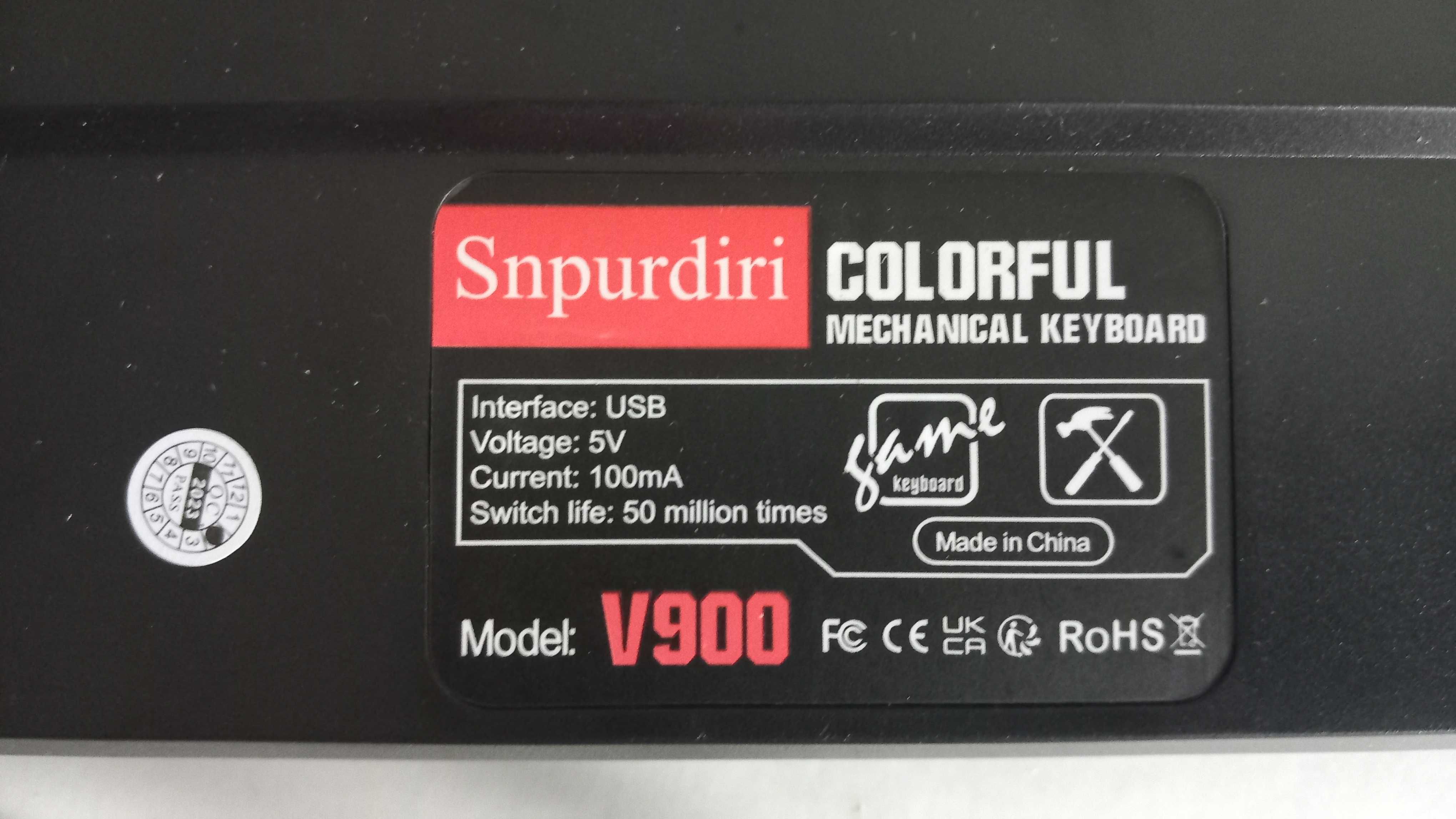 SNPURDIRI V900 Przewodowa klawiatura mechaniczna 60%