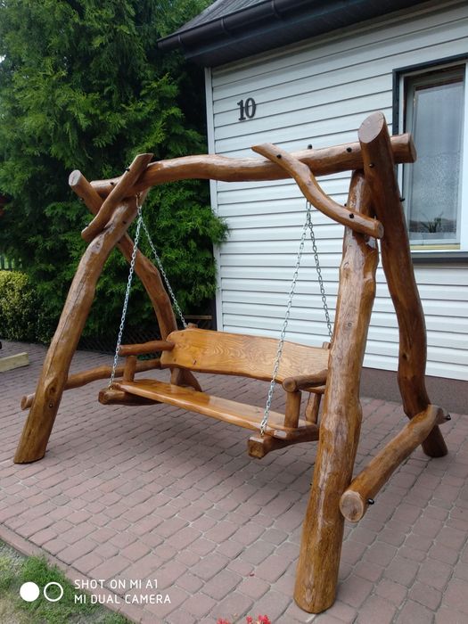 Huśtawka ogrodowa dębowa