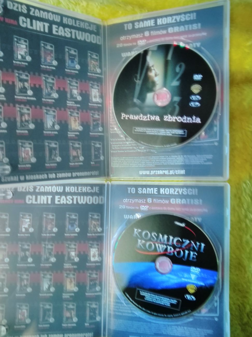Clint Eastwood, DVD filmy Kosmiczni kowboje i Prawdziwa zbrodnia.