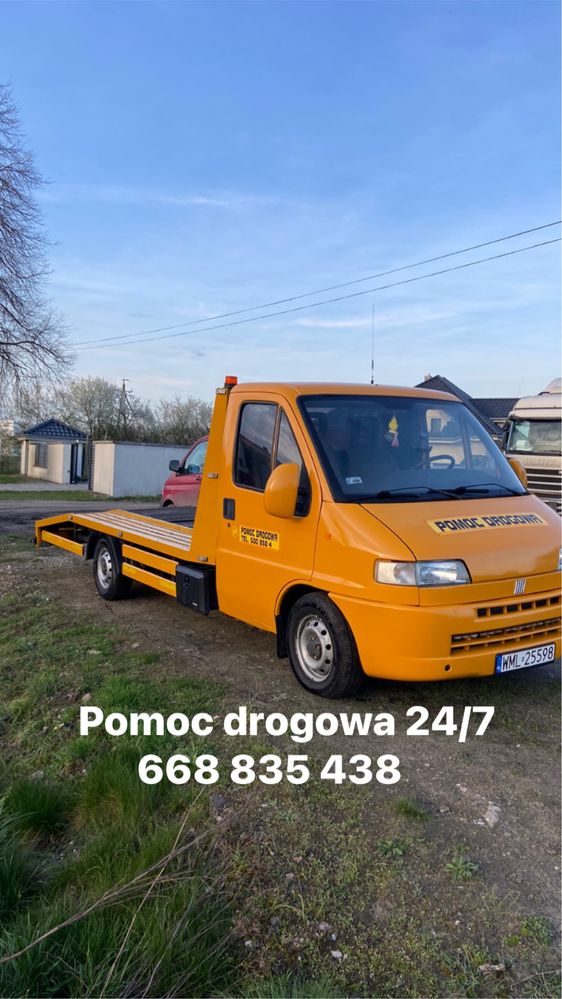 Pomoc drogowa 24/7, auto laweta, transport maszyn