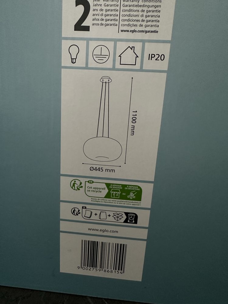 Biała wisząca lampa Eglo