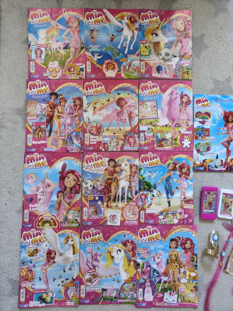 Magazyn mia and me oraz wydanie specjalne gadżety czyste i kompletne