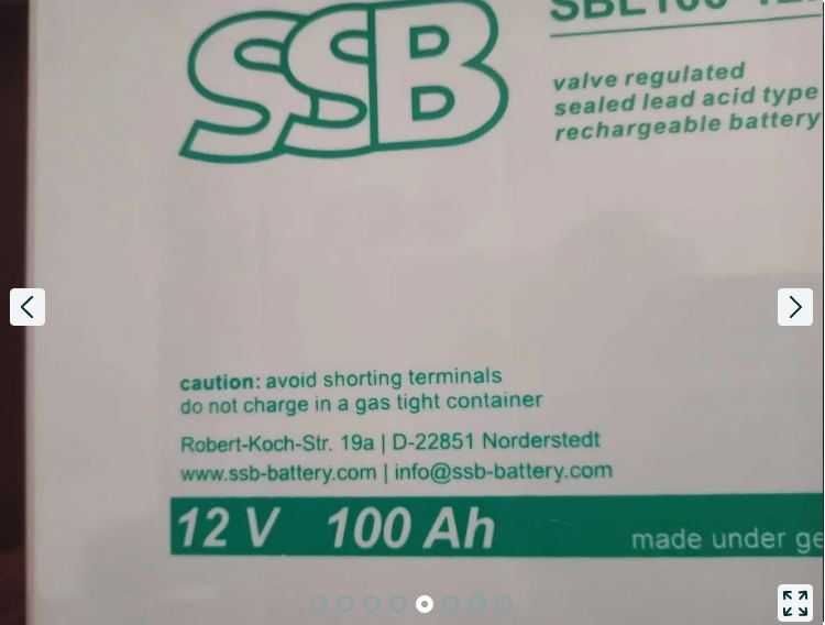 Гелевий акумулятор SSB SBL100-12i 12V 100Ah