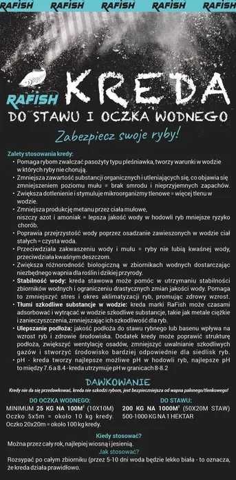 25 KG KREDA DO STAWU I OCZKA WODNEGO - certyfikowana atest ekologiczna