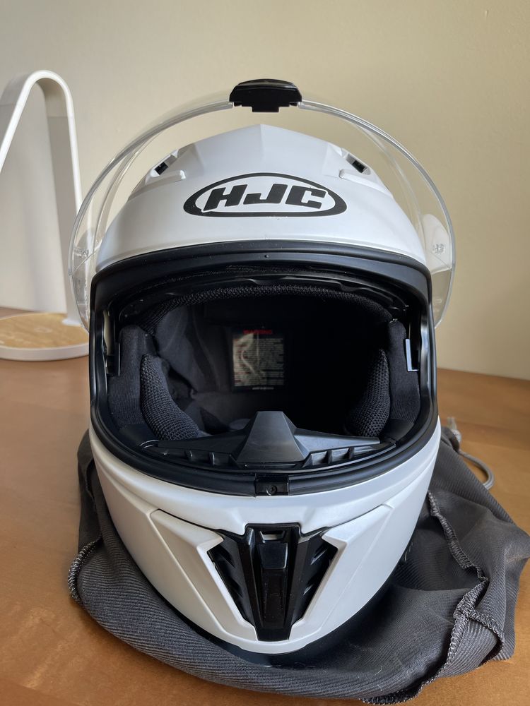 Capacete de mota integral branco HJC i70