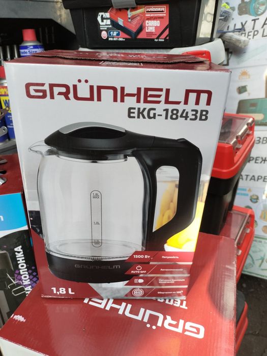 Чайник електричний скляний GRUNHELM + LED підсвітка EKG-1843B