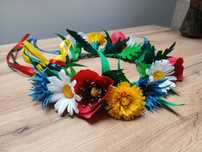 Wianek krakowski ludowy z krepiny na procesję handmade