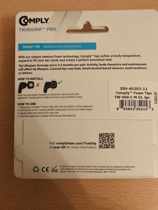 Амбушури для навушників Comply™ TW-400-C truegrip pro