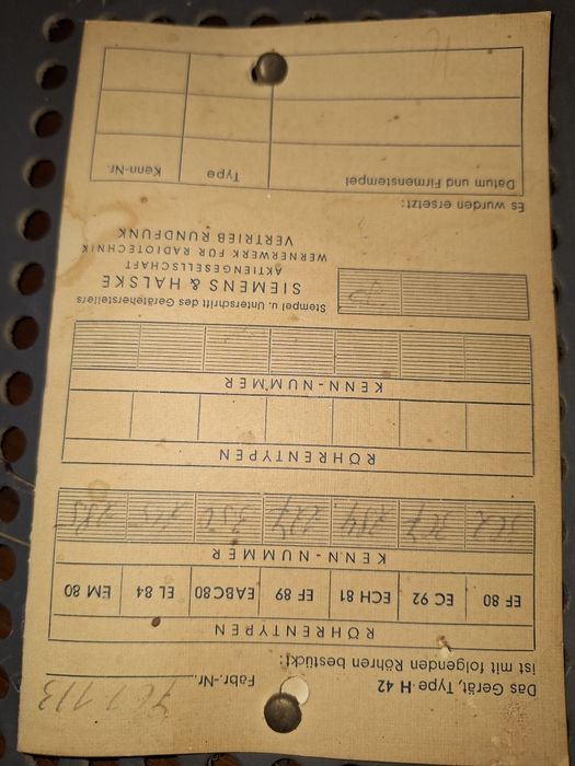 Radio Siemens Schatulle H-42 (1954r.)