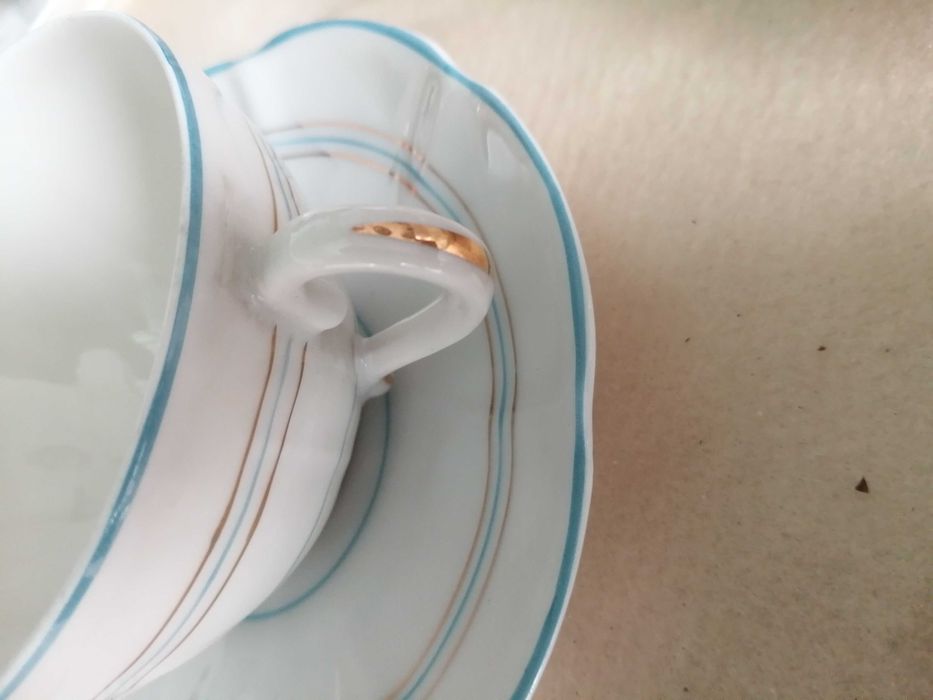 conj 6 chavenas de cha Vista Alegre 1924/1947 , ler anuncio