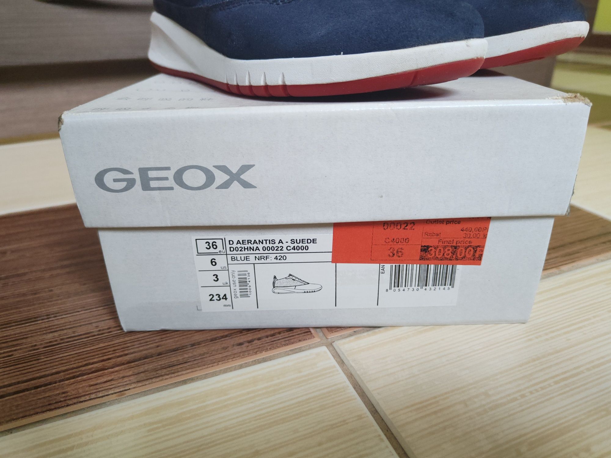 Geox S. Aerantis E sneakersy adidasy damskie nowe r.36 wkładka 23-23.5